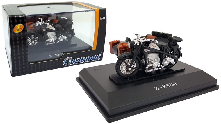 Cararama 1:43 Zundapp Z-KS750 Motorfiets met sidecar zwart