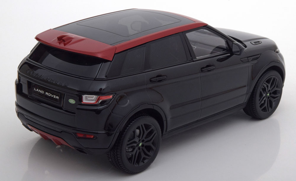 Sortie Kruiden Digitaal Kyosho 1:18 Land Rover Range Rover Evoque zwart rood in dealer verpakking -  JSN modelauto's