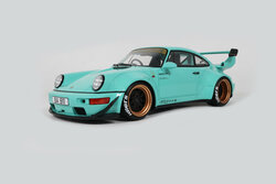 GT Spirit 1:12 Porsche 911 (930) RWB Tiffany Coupe 2020 lichtblauw. Levering 10-2025