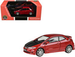 Para 64 1:64 Honda Civic Type R FN2, 2007 red with carbon hood, LHD