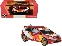 Para 64 1:64 Honda Civic Type R EP3 2001 - "No Good Racing" Red and White, LHD