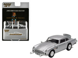 Mini GT 1:64 Aston Martin DB5 - 007 James Bond "Goldfinger" English Blister Packaging, silver 1965