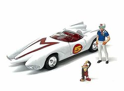 Johnny Lightning 1:64 Mach 5 with Speed and Chim Chim figures *Mach Go Go Go*, wit
