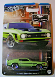 Hotwheels 1:64 Ford Mustang Mach I lichtgroen 1971 - 60 Years Mustang 3/5