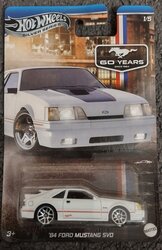 Hotwheels 1:64 Ford Mustang SVO wit 1984 - 60 Years Mustang 1/5