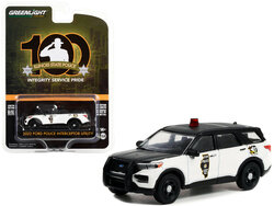 Greenlight 1:64 Ford Police Interceptor Utility 2022 " Illinois State Police 100th Anniversary"  Anniversary Collection, zwart / wit