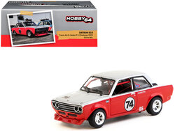 Tarmac 1:64 Datsun 510 no 74 Daniel Wu "Trans-Am B-Sedan 2.5 Challenge" (2023) Silver and Red "Hobby64"