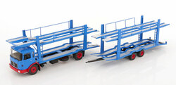 IXO 1:43 MAN Autotransporter met aanhanger 1970 blauw