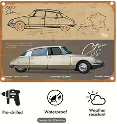 Tin Sign 20 x 30 Citroen DS 1955 