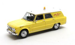 Matrix 1:43 Alfa Romeo Giulia 105 Promiscus by Colli Alfa Romeo Service geel '62-'72. Verwacht eind 09-2025