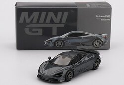 Mini GT 1:64 McLaren 750S 2024, grijs (Saros grey) LHD