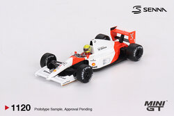 Mini GT 1:64 McLaren MP4/6, No 1 Ayrton Senna 1991 Japanese Grand Prix 2nd Place LHD. Verwacht 02-2026