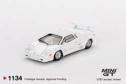 Mini GT 1:64 Lamborghini Countach 25th Anniversary White LHD. Verwacht 02-2026
