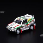 Inno Models 1:64 Mitsubishi Pajero Evolution No204 Mitsubishi Oil Paris Dakkar 1998 wit groen rood Inno Models 1:64 Mitsubishi Pajero Evolution No204 Mitsubishi Oil Paris Dakkar 1998 wit groen rood
