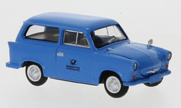 Brekina 1:87 Trabant P50 Kombi Deutsche Post Studiotechnik 1960 blauw in window box Brekina 1:87 Trabant P50 Kombi Deutsche Post Studiotechnik 1960 blauw in window box