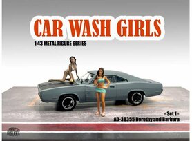 American Diorama 1:43  Car Wash Girl Set no1, Dorothy & Barbara ( excl. modelauto)