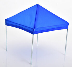 American Diorama 1:18 Tent - Canopy set with Chrome Frame & Blue Cover excl. modelauto