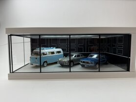 Showroom 1:43 / 1:64 met led verlichting met aan/uit schakelaar en USB stekker (excl. modelauto's)