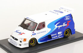 Schuco 1:18 Ford Transit Supervan 3 1994 , blauw wit met vitrine