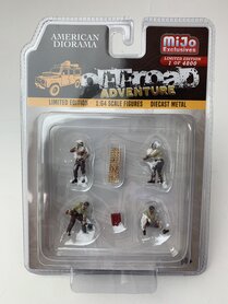 American Diorama 1:64 Off Road Adventure Mijo Die Cast Figure Set, ecxl. modelauto