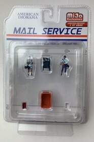 American Diorama 1:64 Mail Service Mijo Die Cast Figure Set, ecxl. modelauto