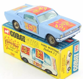 Corgi Club Model 1:43 Ford Mustang Fastback 2+2 Flower Power Stock Racing Car - No 348 - Verwacht 11-2025