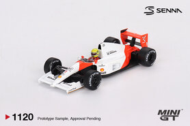 Mini GT 1:64 McLaren MP4/6, No 1 Ayrton Senna 1991 Japanese Grand Prix 2nd Place LHD. Verwacht 02-2026