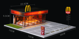 Black Box 1:64 Diorama 1:64 Diorama Mcdonalds parking lot with led