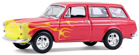 GreenLight 1:64 Volkswagen Type 3 Panel Van rood with Flames 1963- Club Vee-Dub series 21