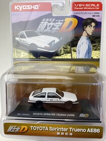 Kyosho 1:64 Toyota Spinter Trueno (AE86) wit 1985 ​​​​​​​Initial D incl. vitrine – Circuit Wolf Blister pack edition