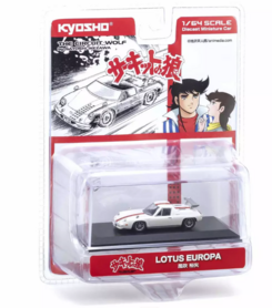 Kyosho 1:64 Lotus Europa White - Circuit Wolf in blisterverpakking
