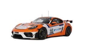 Otto Mobile 1:18 Porsche 718 Cayman no 92 GT4 RS Clubsport Orange Emil Heyerdahl / Nick Maloy GT4 European Series 2024. Levering 04-2024