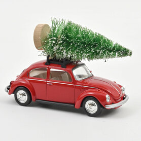 Norev 1:43 Volkswagen Beetle 1973 Christmas rood Jet-car in windowbox. Levering 12-2025