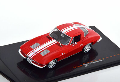 IXO 1:43 Chevrolet Corvette C2 Stingray 1963 rood wit