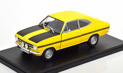 Atlas 1:24 Opel Kadett B Rally 1970 geel zwart in blisterverpakking