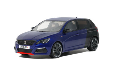 Otto Mobile 1:18 Peugeot 308 GTI sedan 2018 Bleu Magnetic /Black. Verwacht eind week 19