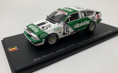 Spark 1:43 Alfa Romeo Alfetta GTV6 - No 45 L. Lombardi / M. Gallo / T. Palma - Luigi Racing Bastos 24H Spa 1982