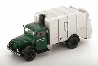Atlas 1:43 Berliet GDR 7W BOM, green/grey - Vuilniswagen in blisterverpakking