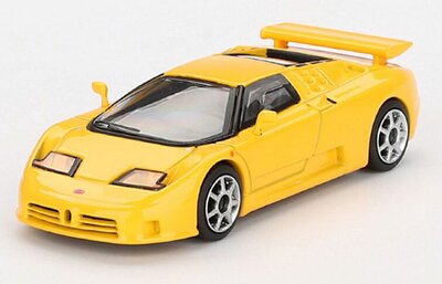 Mini GT 1:64 Bugatti ED110 Super Sport 1995, giallo / geel LHD