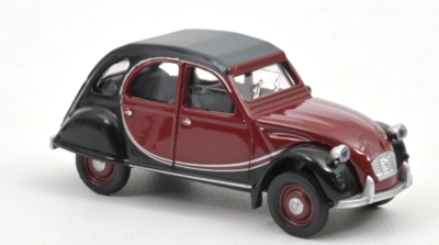 Norev 3 inch Citroen 2CV Charleston 1982 Delage Red and Black in dealerverpakking