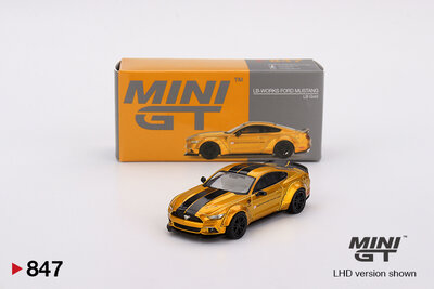 Mini GT 1:64 Ford Mustang LB-Works LB, gold 2017, LHD