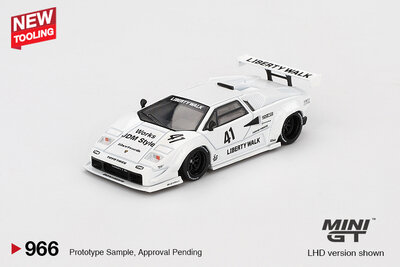 Mini GT 1:64 Lamborghini Countach LB Works white Tokyo Auto Salon LHD. Verwacht .juli-2025 - uitverkocht in pre-order