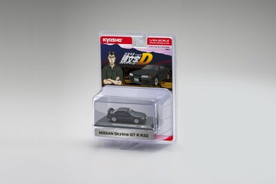 Kyosho 1:64 Nissan Skyline GTR (BNR32) grijs 1985 ​​​​​​​Initial D – Circuit Wolf Blister pack edition
