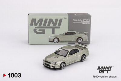 Mini GT 1:64 Nissan Skyline GT-R (R34) Vspec II Nur Millenium Jade 2002