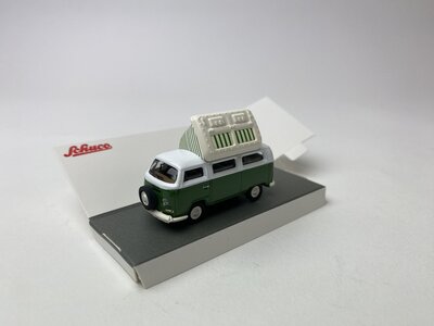 Schuco 1:87 Volkswagen T2 Campingbus, groen/wit