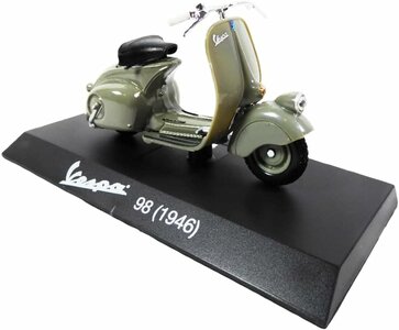 Atlas 1:18 Piaggio Vespa 98 Del grijs 1946 in blister verpakking