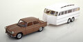 Norev 1:18 Peugeot 404 1965 Brown metallic with Caravan Hénon