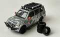 BM Creations 1:64 Mitsubishi Pajero 3rd Generation 2001,  Ice pack wit, LHD met extra wielen