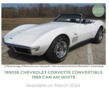 Norev 1:18 Chevrolet Corvette Convertible 1969 Can Am White. Verwacht 03/2024