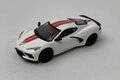 Premium Classixxs 1:87 Chevrolet Corvette (C8) Stingray, wit rood 2020, in windowbox